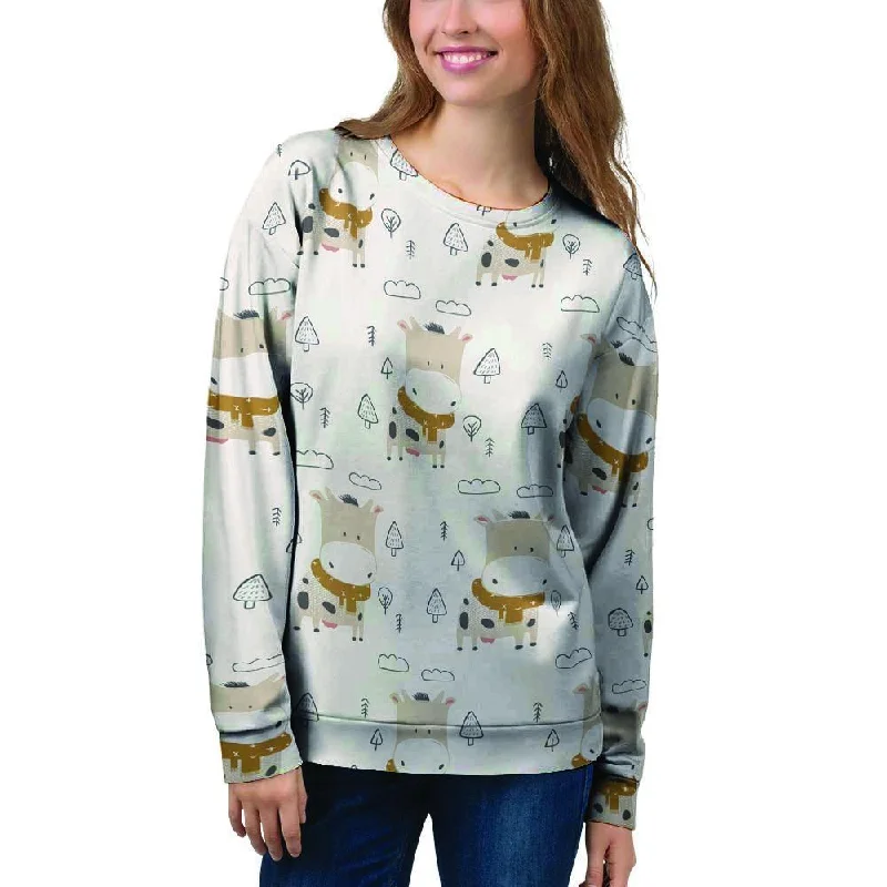 Cow Cute Print Women's Sweatshirt