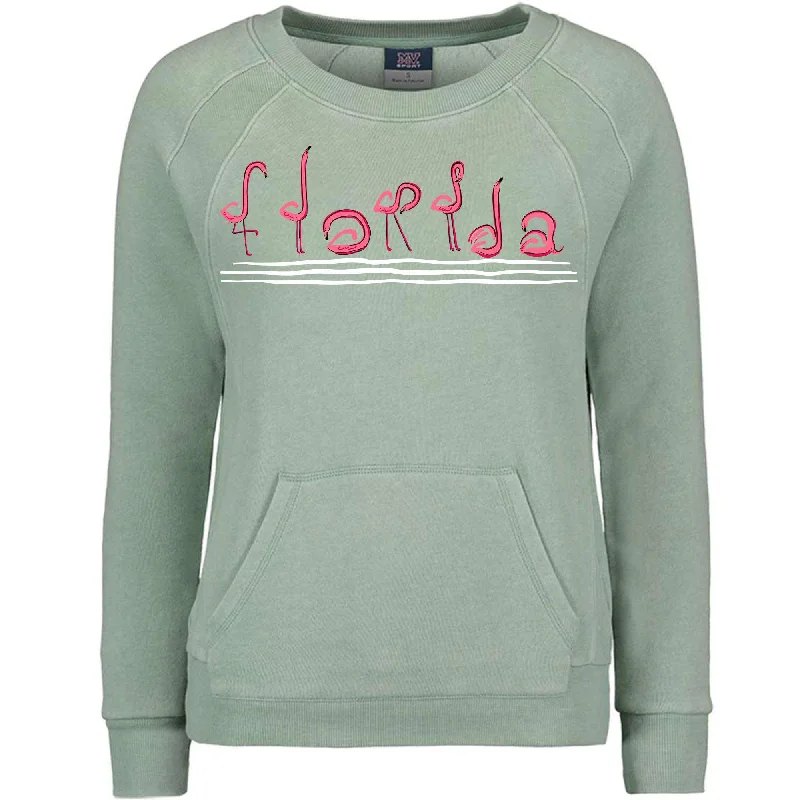 Curvy Flamingos Florida Crewneck Sweater