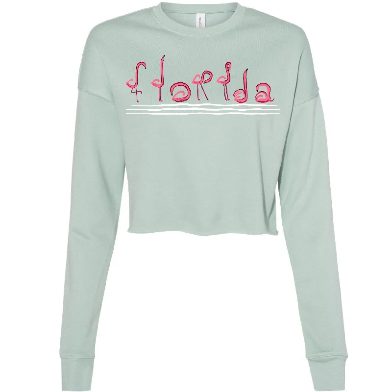 Curvy Flamingos Florida Cropped Sweater