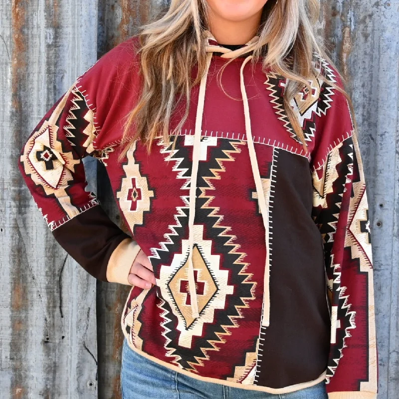 Double D Ranch Ladies Hoodie in Southwestern Print