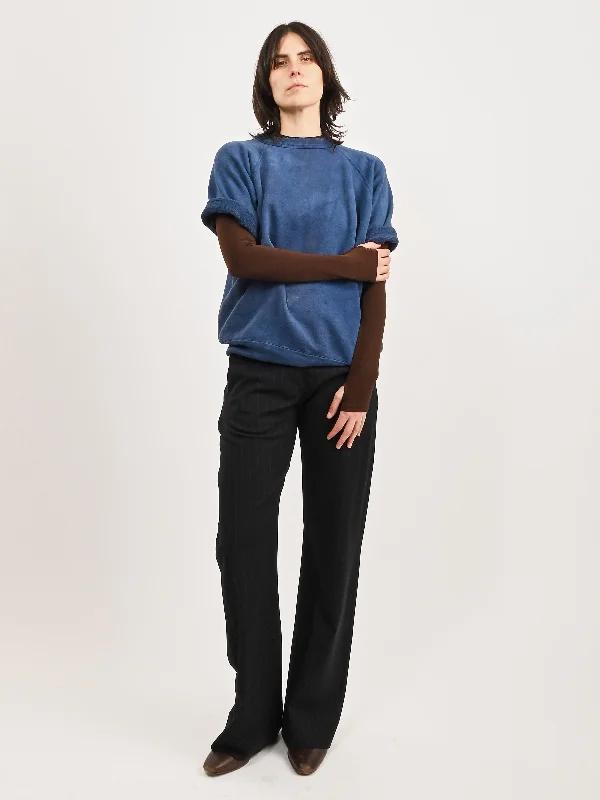 Saturated Blue Cut-Off Sweatshirt