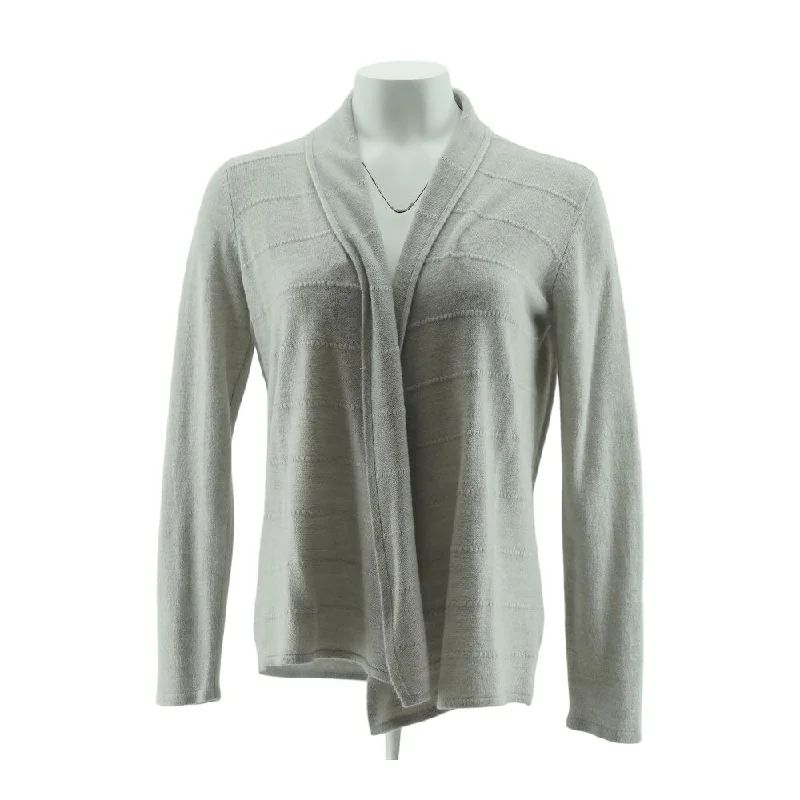 Gray Solid Cardigan Sweater