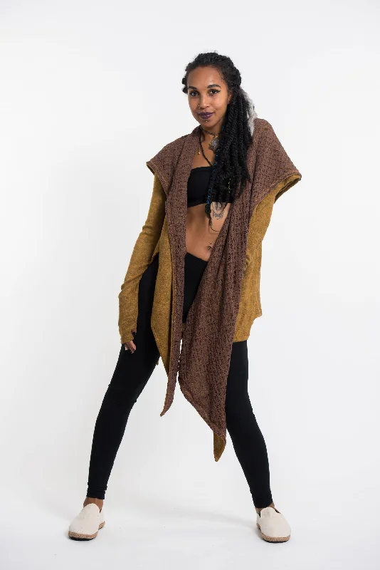 Hoodie Shawl Cardigan in Mustard