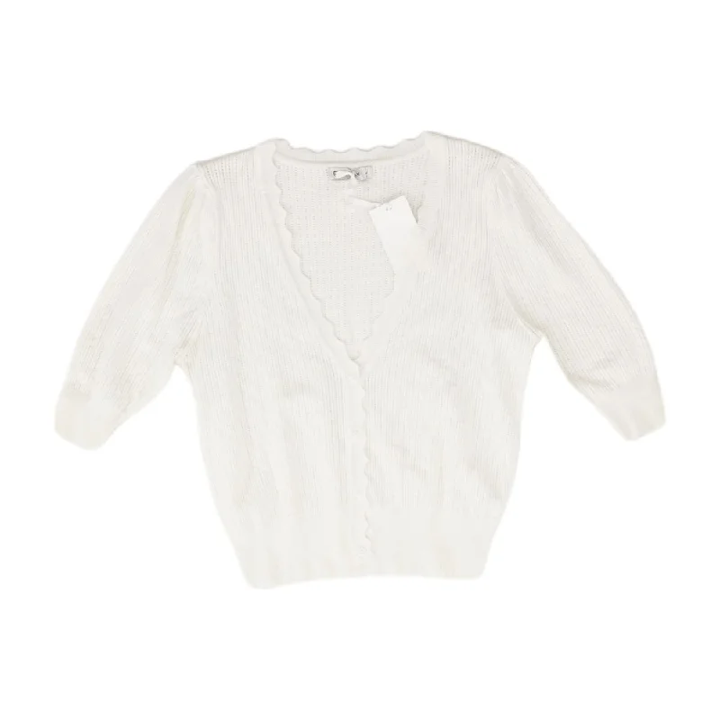 Ivory Solid Cardigan Sweater