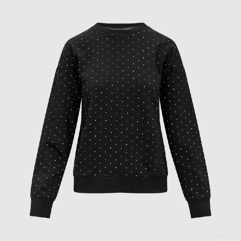 Mercedes Womens Polka Dot Crew Sweatshirt, Black