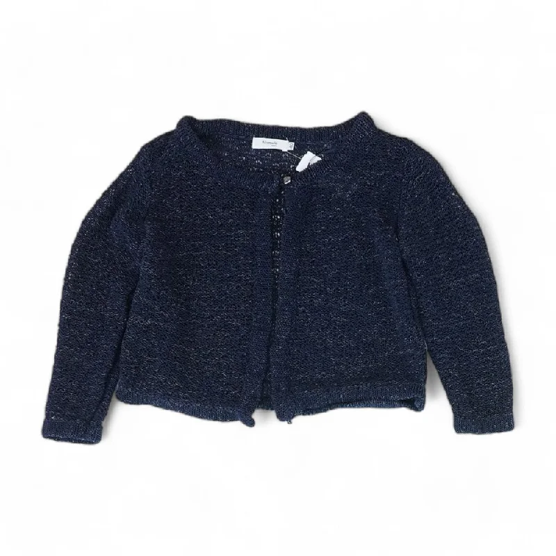 Navy Solid Cardigan Sweater