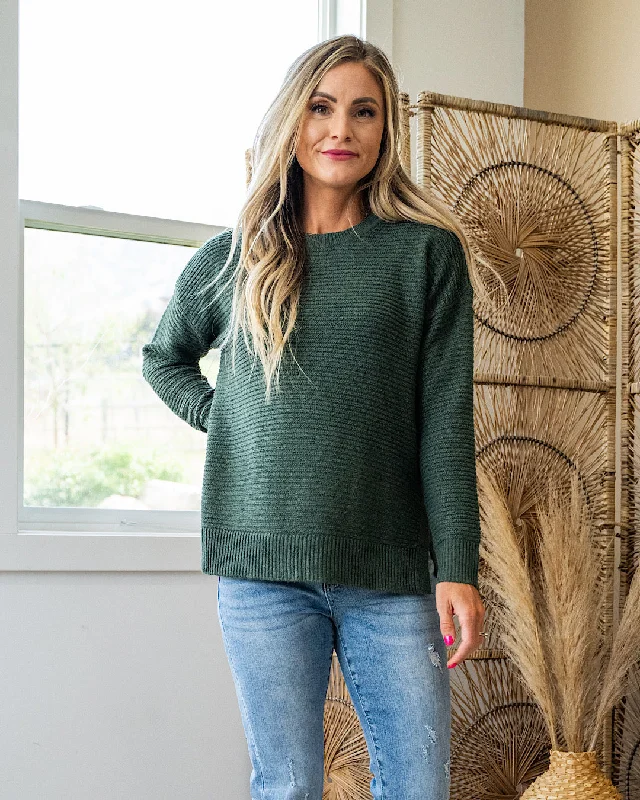 Leslie Side Slit Sweater - Kale