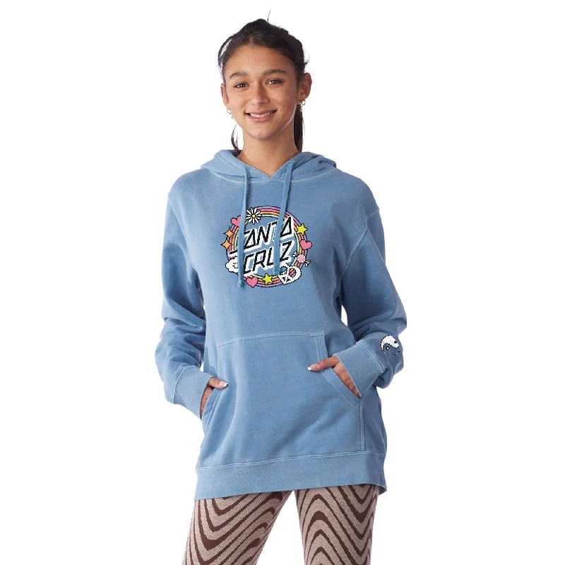 SANTA CRUZ Women's Whimsical Dot Boyfriend Hoodie Pigment Slate Blue