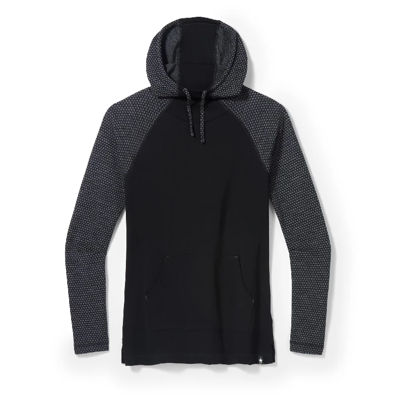 Smartwool Women's Thermal Merino Drape Neck Hoodie In Black Dot