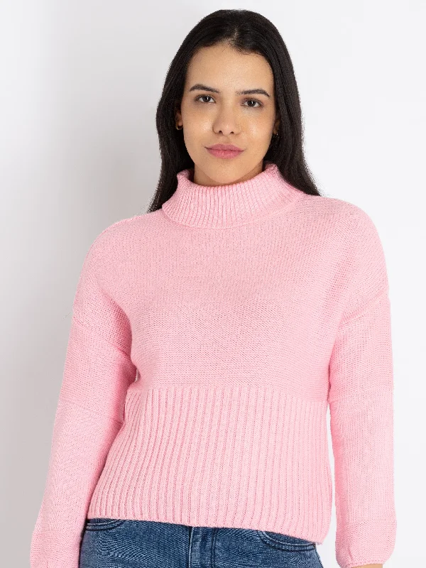 Womens Solid Turtle Neck Sweater