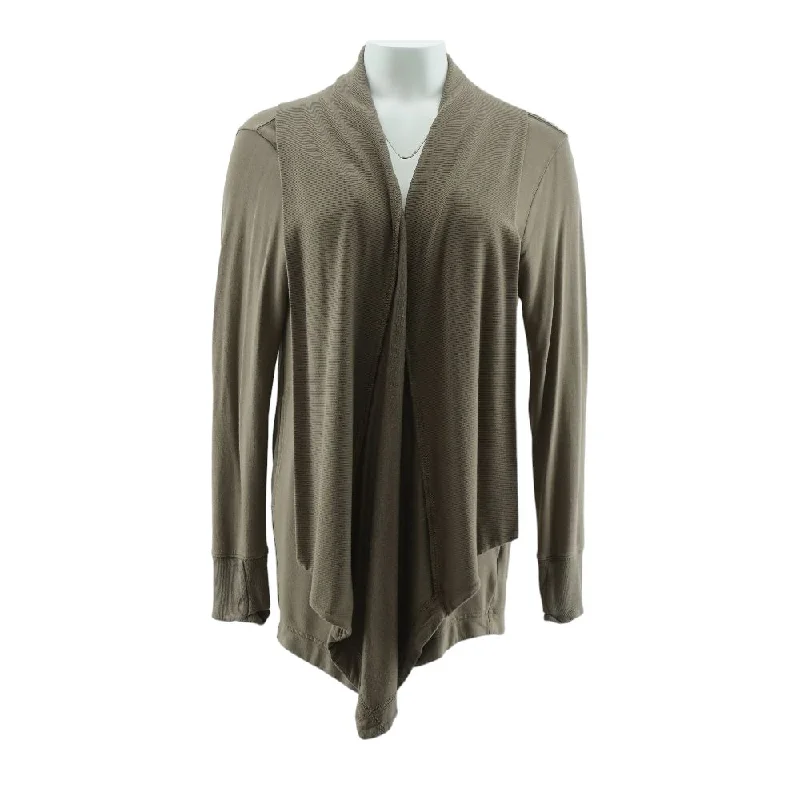 Tan Solid Cardigan Sweater