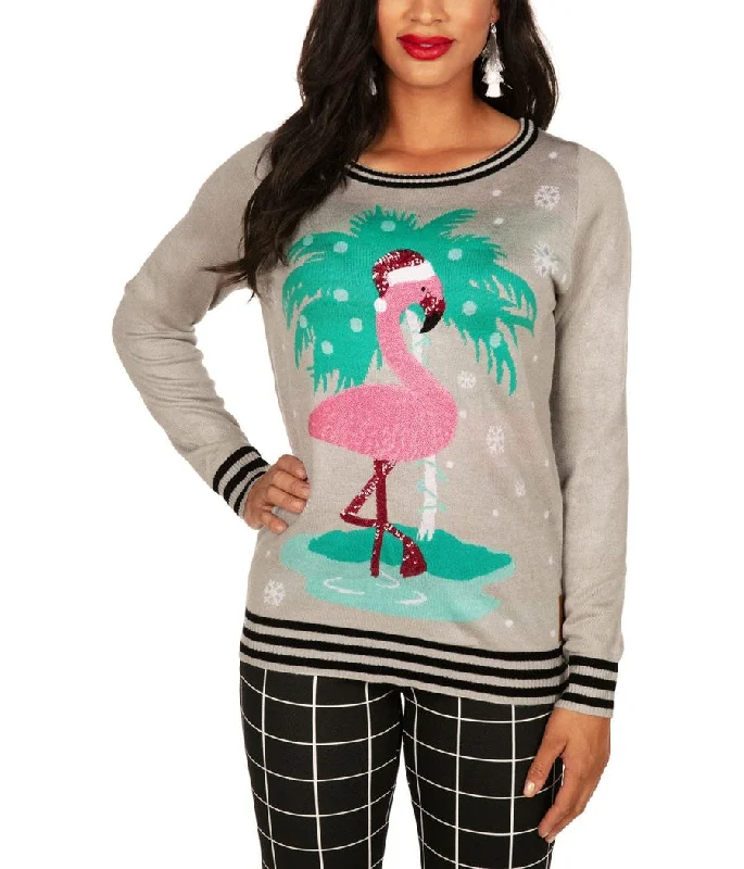 Women's Sequin Flamingo Ugly Christmas Sweater