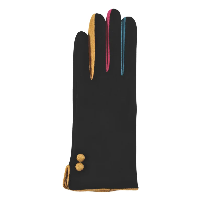 Jeanne Simmons Accessories Colored Fingers Black Gloves (Women's)