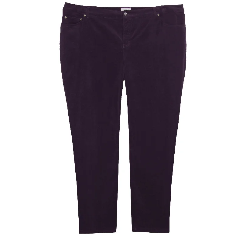 Style & Co Purple Skinny Leg Mid-Rise Velvet Pants/Jeans