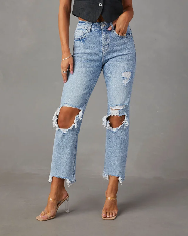 Jolee High Rise Distressed Cropped Jeans