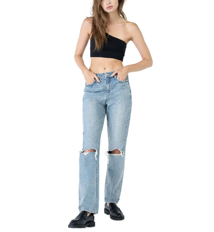 Unpublished Willa Rogue Distressed Straight-Leg Jeans