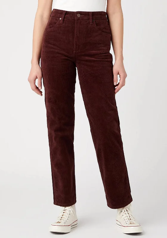 Wrangler Mom Straight Corduroy Jeans, Dahlia