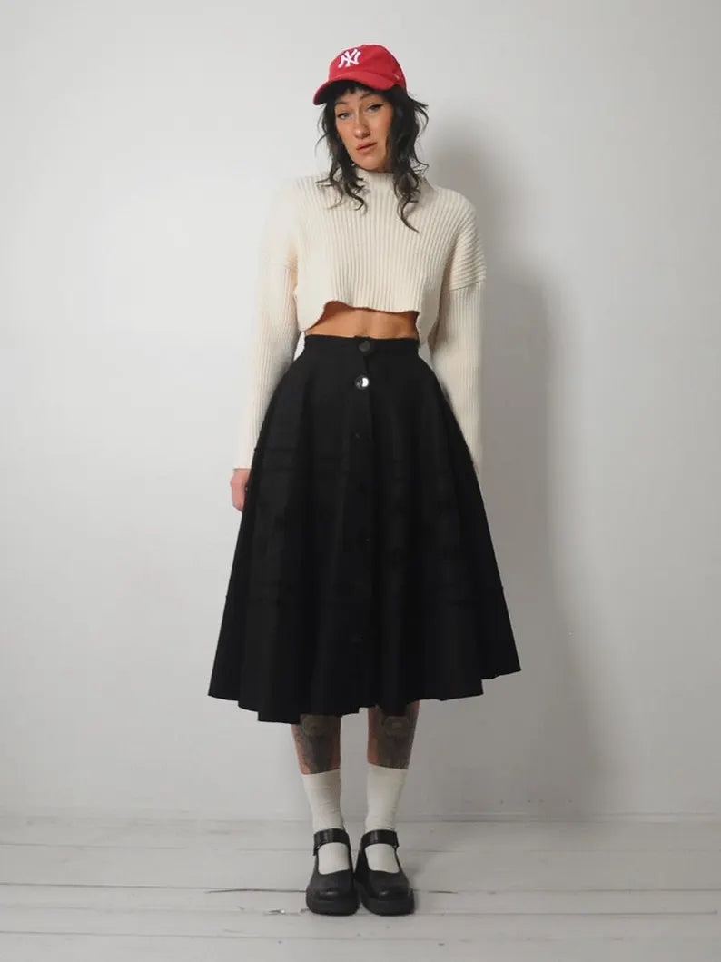 1950's Wool Felt Circle Skirt