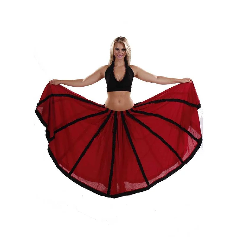 Belly Dance  Cotton Circular Skirt withTrim | TANOR SKIRT