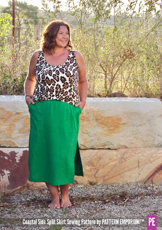 Coastal | Woven Side Split Skirt Sewing Pattern