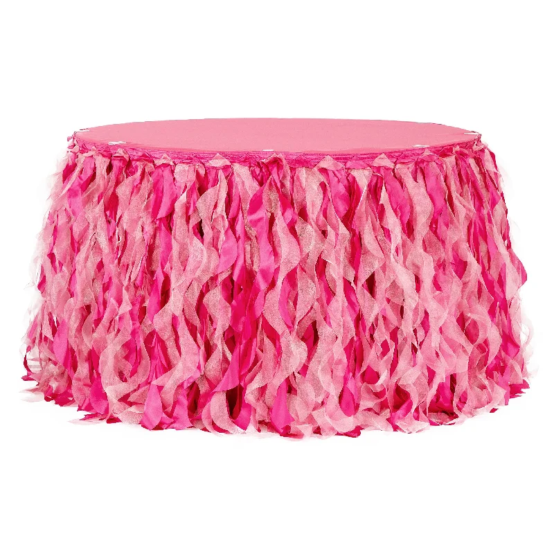 Curly Willow 14ft Table Skirt - Fuchsia