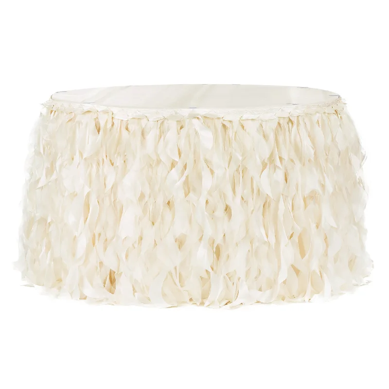 Curly Willow 21ft Table Skirt - Ivory