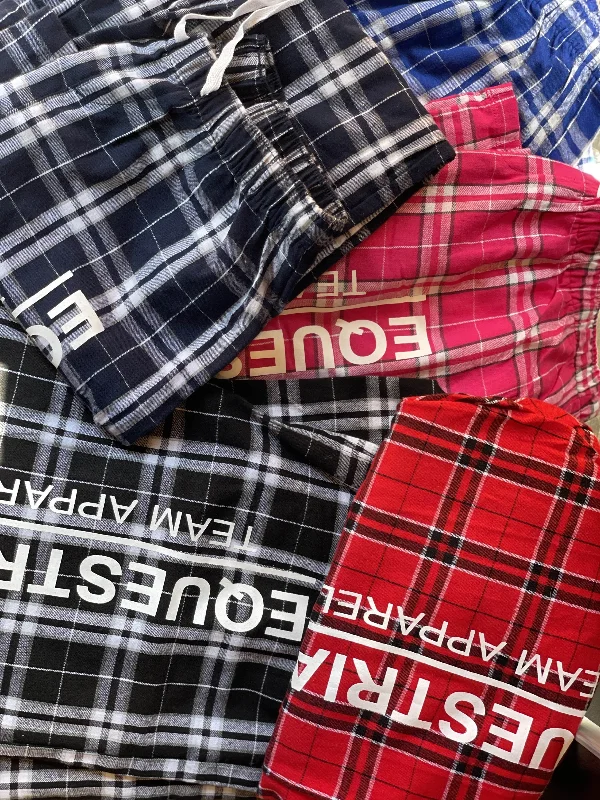 Equestrian Team Apparel- Plaid Flannel Sweat Pants (ETA Logo)