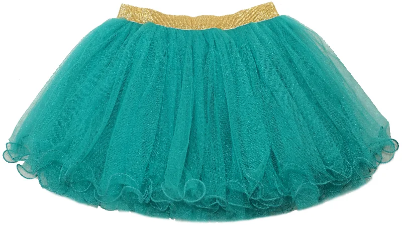 Gold Elastic Turquoise Tutu Skirt