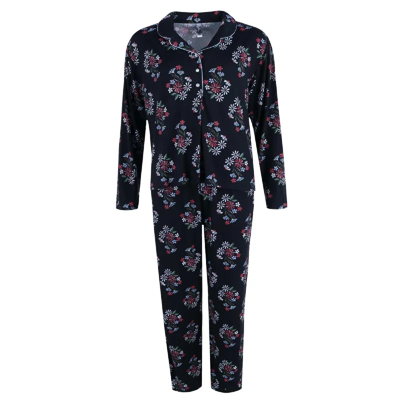 PJ Couture Women's Floral Notch PJ Pant Set