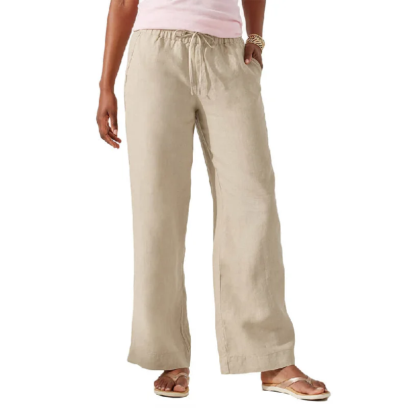 Tommy Bahama Women's Two Palms Straigh High Rise Easy Linen Pants - Natural*