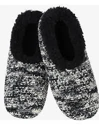 Womens "Miss Fancy Pants" Snoozies - Black/Charcoal - 1 ONLY SIZE SMALL (SIZE 5-6)