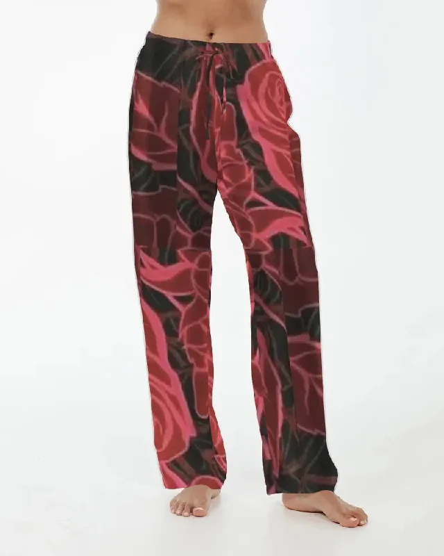 FZ NEW FLOWER PRINT Women's Satin Pajama Pants