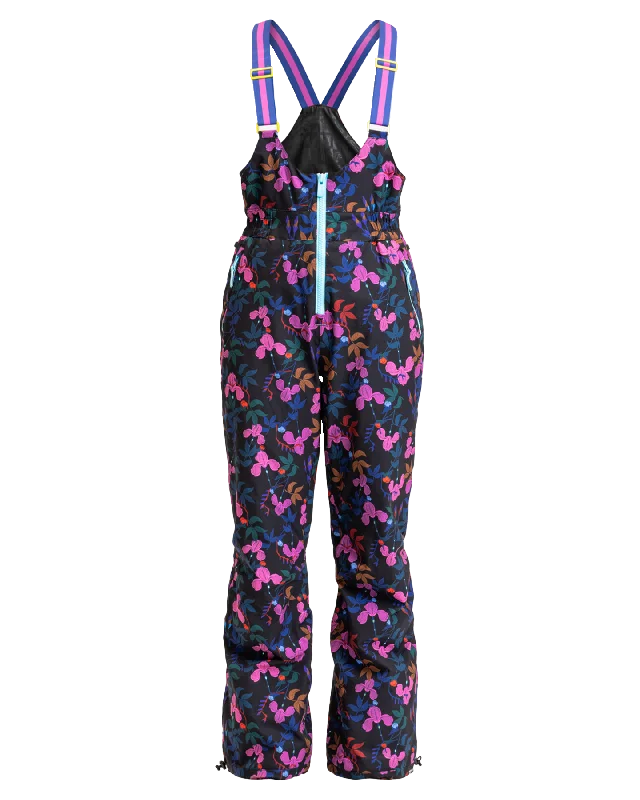 Roxy X Rowley Women's Insulated Technical Snow Bib Pants - True Black / Darkreds Floral