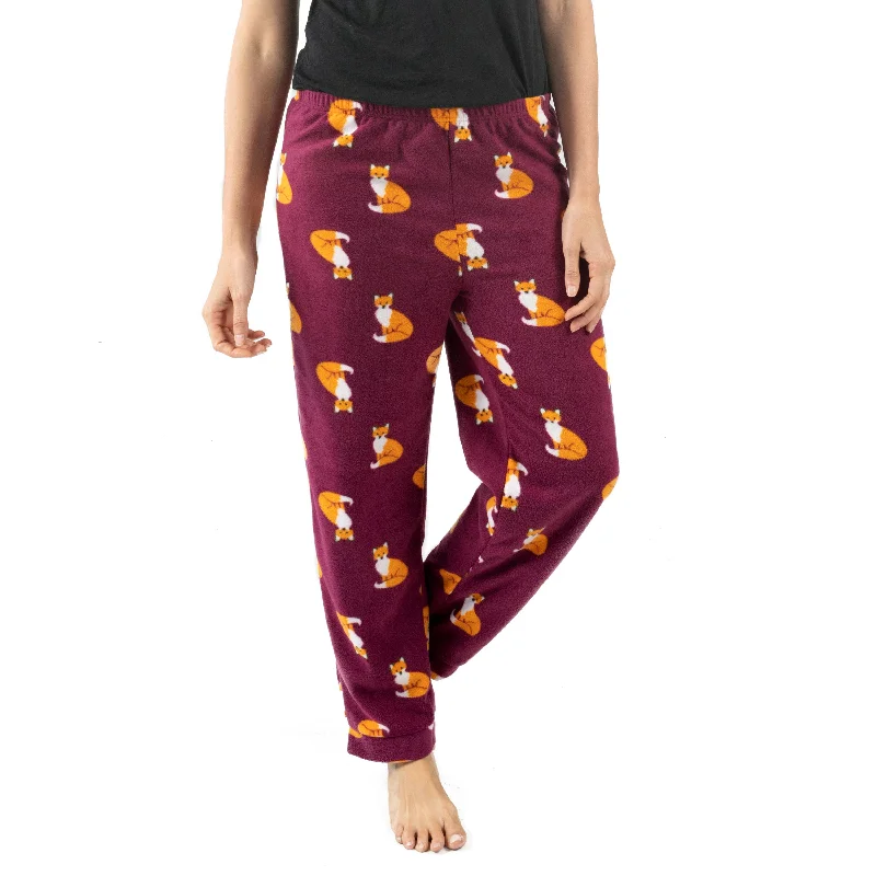 Womens Fleece Pajama Pants Fox